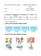 The first semester test Grade 4 - School year 2020-2021